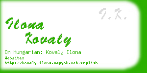 ilona kovaly business card